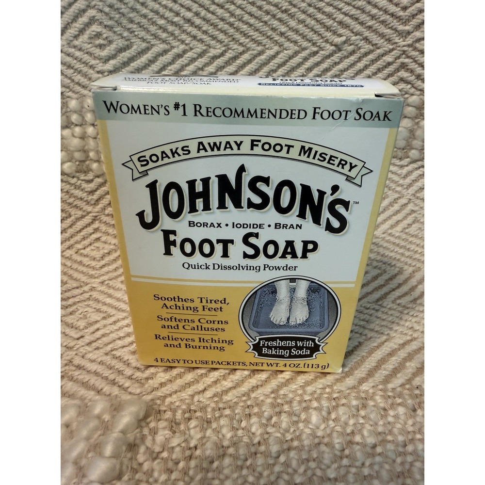 Johnson's Foot Soap Quick Dissolve Powder Soak Discontinued - 4 packets 1oz each